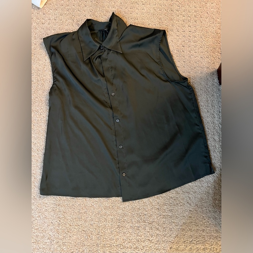 Banana Republic Green Silk Sleeveless Top